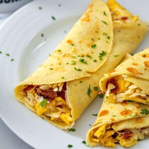 Bacon, Egg, and Cheese Crepes
