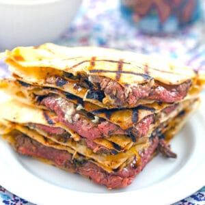 Flank Steak Quesadillas with Gorgonzola