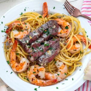 Steak and Shrimp Scampi {for Two}