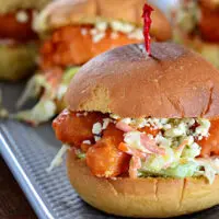 Beer Battered Buffalo Shrimp Sliders