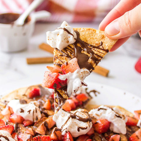 Strawberry and Chocolate Dessert Nachos