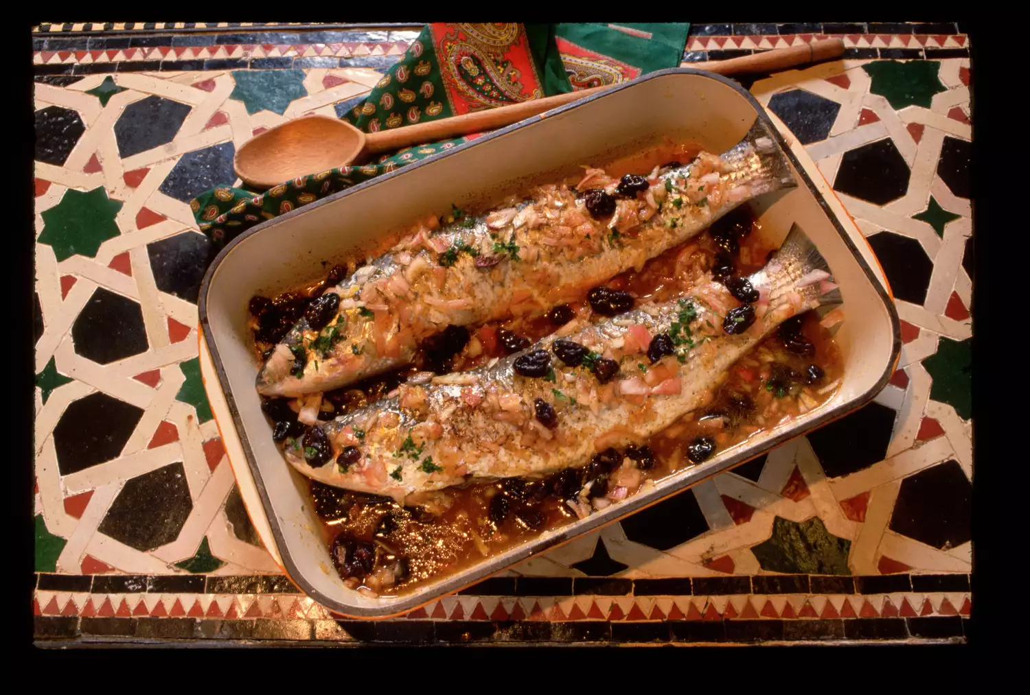 Moroccan Baked Fish Tagine With Potatoes, Carrots, Tomatoes and Peppers Recipe