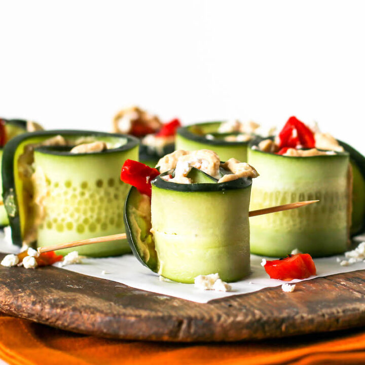 Cucumber Hummus Roll Ups Appetizer Recipe
